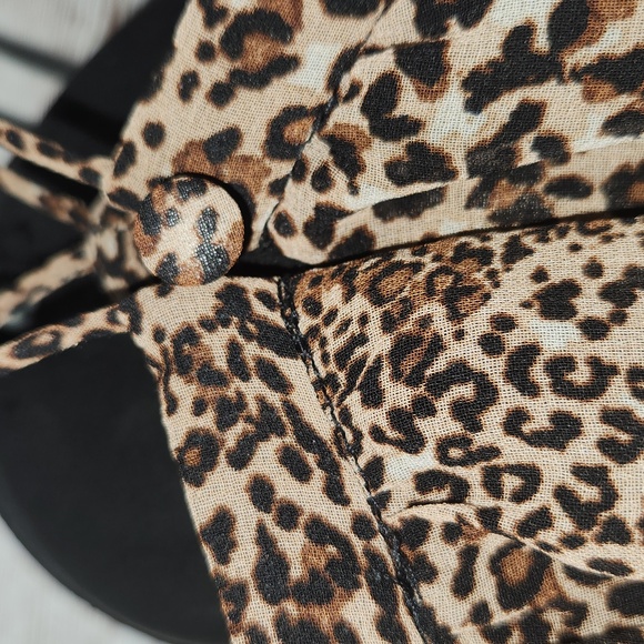 1 STATE, Leopard Print Off-Shoulder Blouse, 3/4 elastic Sleeves. - Picture 4 of 6